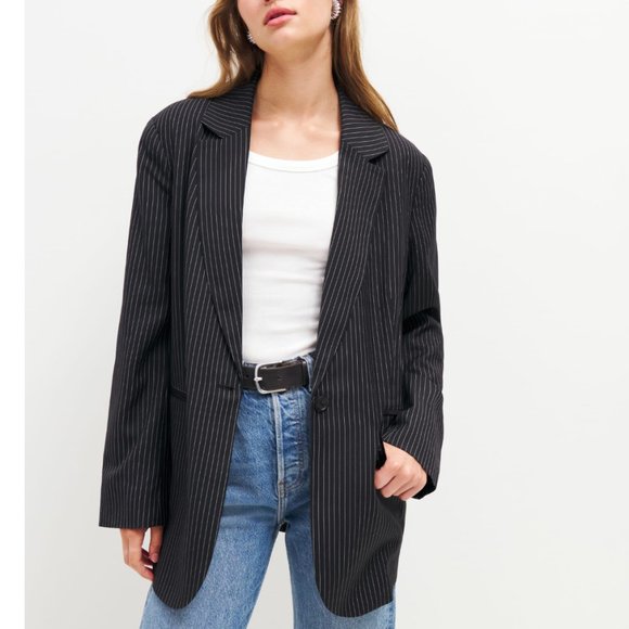 Reformation Dresses & Skirts - Reformation The Classic Relaxed Blazer - Black And White Stripe